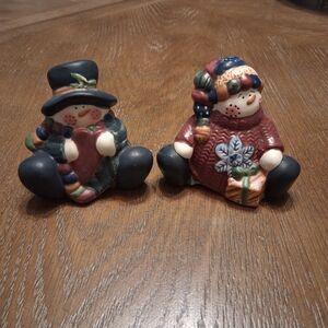 Charming Snowman Salt & Pepper Shaker Set - Multicolor